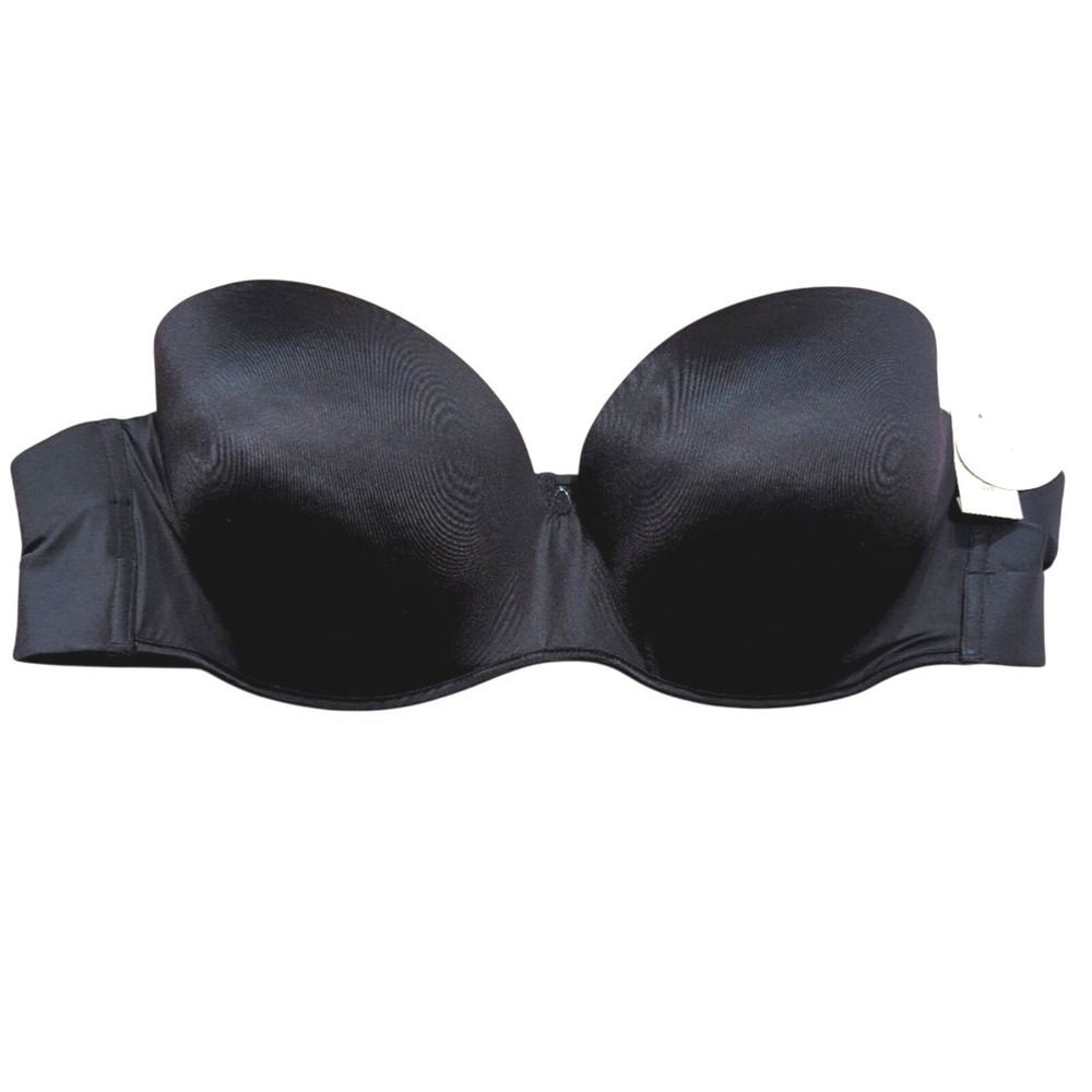Lane Bryant Plus 44B Black Strapless Padded Bra NEW NWT
